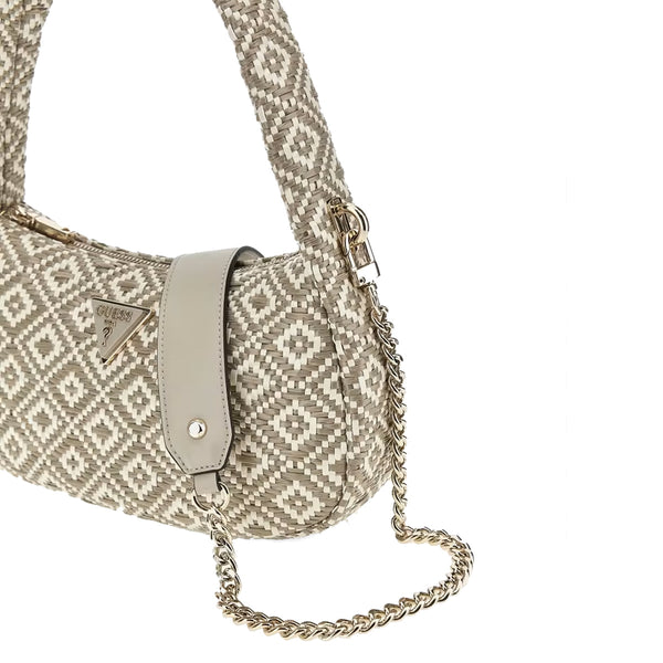 Guess - rianee taupe raffia shoulder bag - hwwr9228020 - taupe | Italystation.com - Shop Now at italystation.com