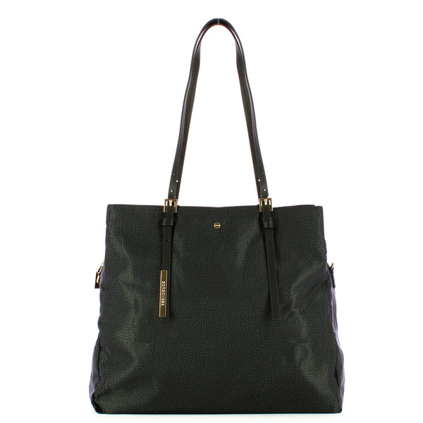 Borbonese - large dark black tote - 933778ah1 - dark/black | Italystation.com - Shop Now at italystation.com