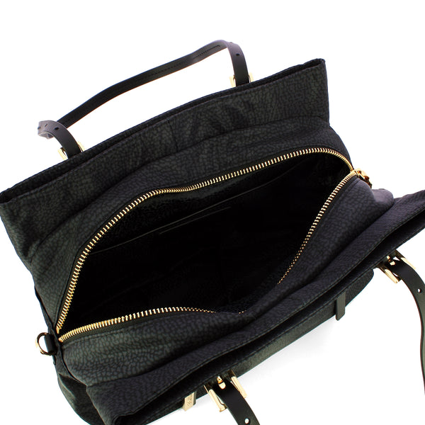 Borbonese - large dark black tote - 933778ah1 - dark/black | Italystation.com - Shop Now at italystation.com