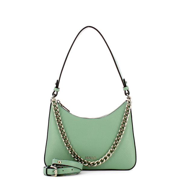 Iuntoo - eleganza salvia medium shoulder bag - 168096 - salvia | Italystation.com - Shop Now at italystation.com