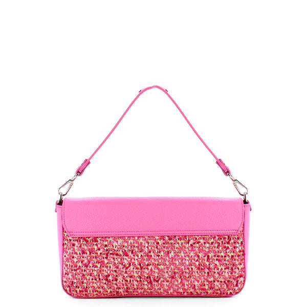 Iuntoo - essenziale tweed rosa large shoulder bag - 106001 - ro | Italystation.com - Shop Now at italystation.com