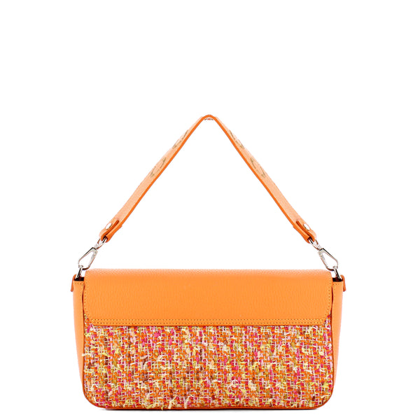 Iuntoo - essenziale tweed albicocca large shoulder bag - 106001 | Italystation.com - Shop Now at italystation.com