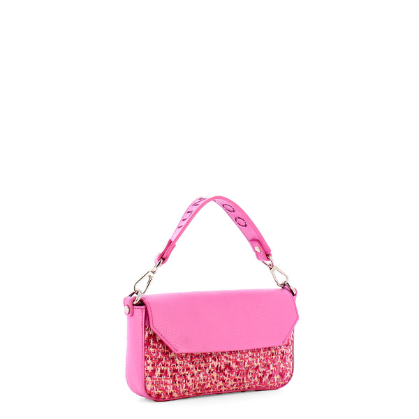 Iuntoo - essenziale tweed rosa mini handbag - 106003 - rosa | Italystation.com - Shop Now at italystation.com