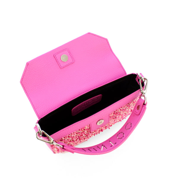 Iuntoo - essenziale tweed rosa mini handbag - 106003 - rosa | Italystation.com - Shop Now at italystation.com