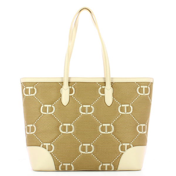 Twin Set Twin set - shopper palermo con ricamo oval t neve - 241tb7210 | Italystation.com - Shop Now at italystation.com