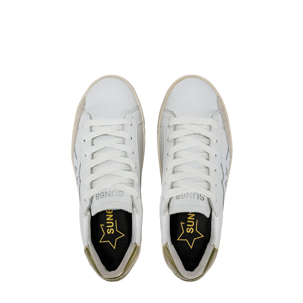 Sun68 - Sneakers Katy Leather Bianco Oro - Z34225 - BIANCO/ORO