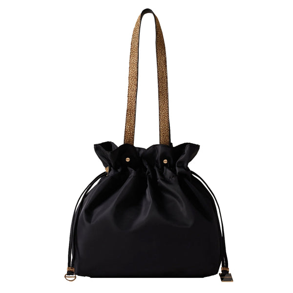 Borbonese - Shopping Bag M Nero Op Naturale - 933773AQ3 - NERO/OP/NATURALE
