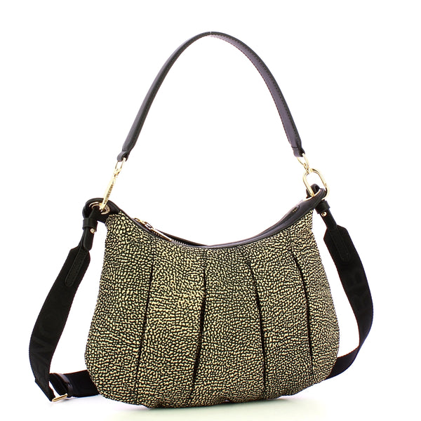 Borbonese - sottospalla hobo small op naturale nero - 933076 | Italystation.com - Shop Now at italystation.com