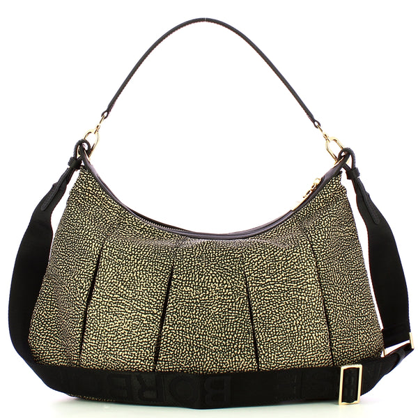 Borbonese - hobo medium op naturale nero - 933077ah1 - op/na | Italystation.com - Shop Now at italystation.com
