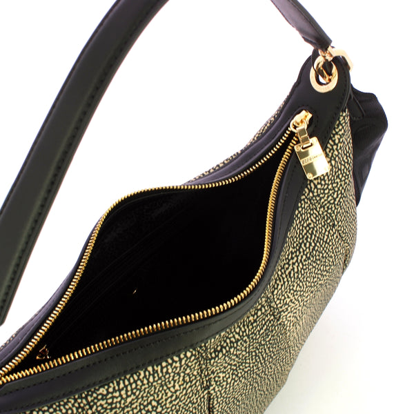 Borbonese - hobo medium op naturale nero - 933077ah1 - op/na | Italystation.com - Shop Now at italystation.com