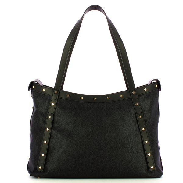 Borbonese - Dark Black Large Shopper 933256I15 DARK/BLAC | Italystation.com Shop Now at italystation.com