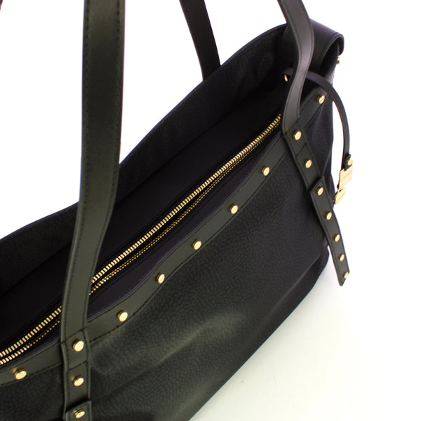Borbonese - Dark Black Large Shopper 933256I15 DARK/BLAC | Italystation.com Shop Now at italystation.com