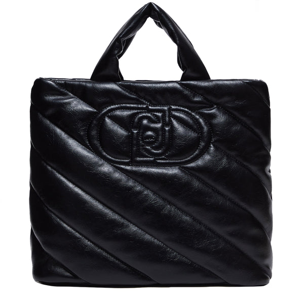 Liu Jo - Glossy Matelass�� Black Shopping Bag - AF4139E0022 - BLACK