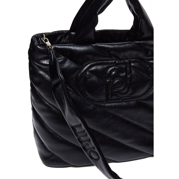 Liu Jo - Glossy Matelass�� Black Shopping Bag - AF4139E0022 - BLACK
