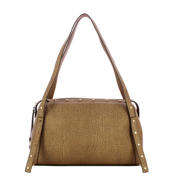 Borbonese - Handbag M OP Naturale Nero - 933257AN0 - OP/NATURALE/NERO