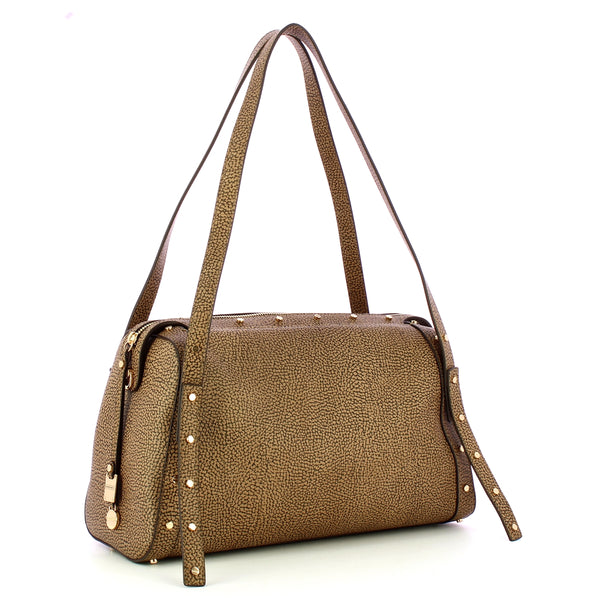 Borbonese - Handbag M OP Naturale Nero - 933257AN0 - OP/NATURALE/NERO