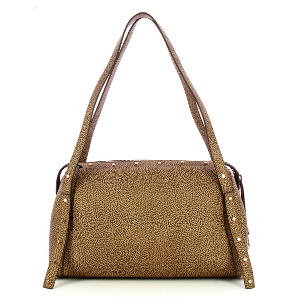 Borbonese - Handbag M OP Naturale Nero - 933257AN0 - OP/NATURALE/NERO