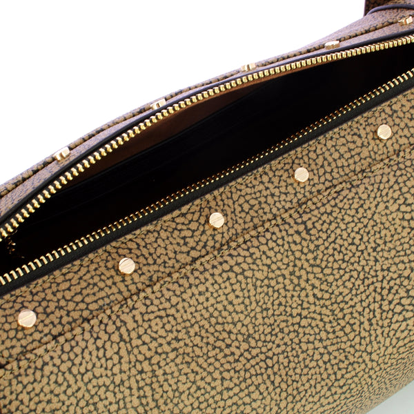 Borbonese - Handbag M OP Naturale Nero - 933257AN0 - OP/NATURALE/NERO