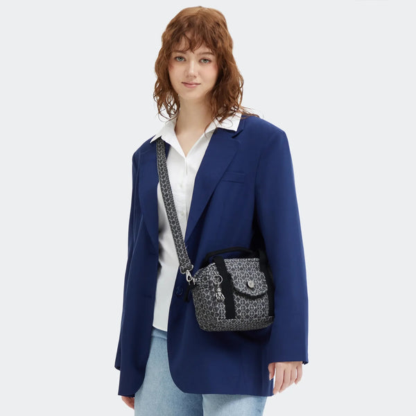 Kipling - Borsa a mano Kazia Grey Denim Jaquard - KPKI8096 - GREY/DENIM/JQ