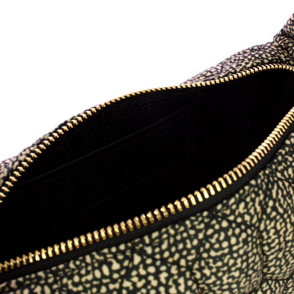 Borbonese - Hobo Bag Honey Small OP Naturale Nero - 91010129AH1 - OP/NATURALE/NERO