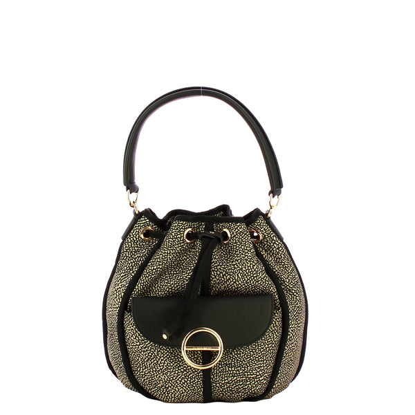 Borbonese - Secchiello Cottage Small OP Naturale Nero - 91010121AJ0 - OP/NATURALE/NERO