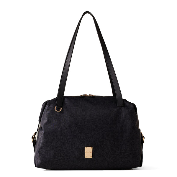 Borbonese - Borsa shopping Medium Dark Black - 91010043AH1 - DARK/BLACK