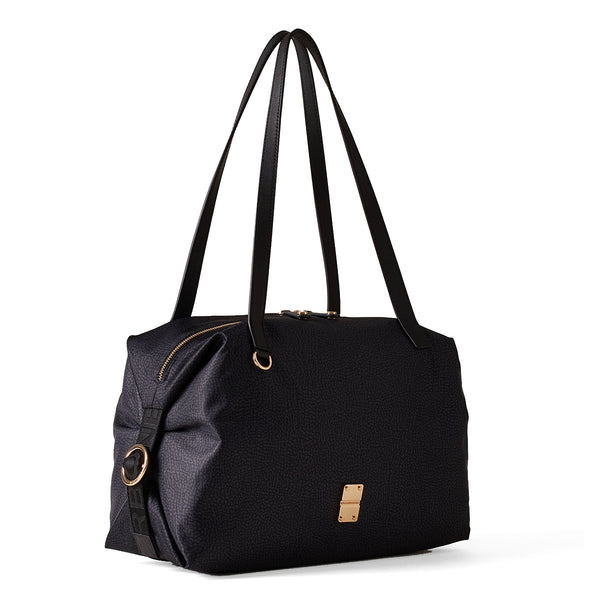 Borbonese - Borsa shopping Medium Dark Black - 91010043AH1 - DARK/BLACK
