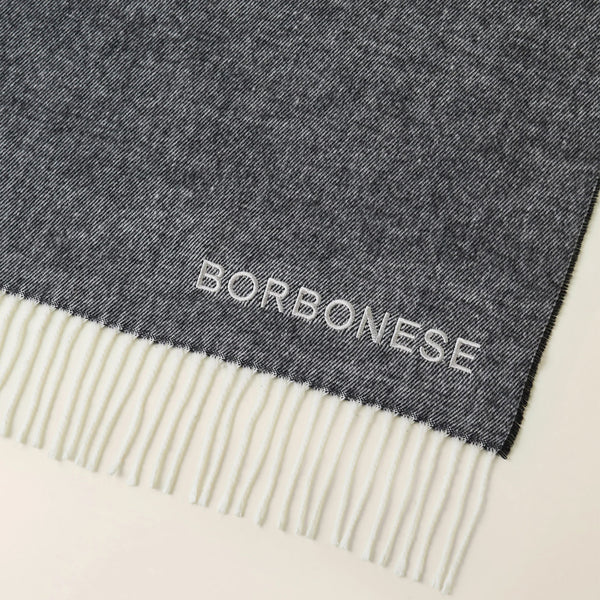 Borbonese - Stola misto cotone Bianco Grigio Nero - 910600480129 - BIANCO/GRIGIO/NERO