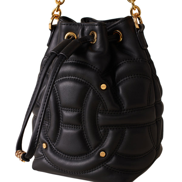 Borbonese - Secchiello Mini Rondo' Nero OP Naturale - 910101570099 - NERO/OP/NATURALE