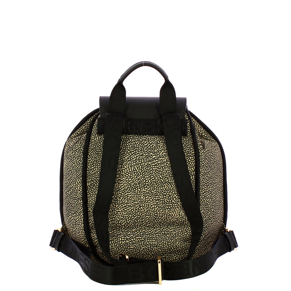 Borbonese - Zaino Medium Cottage OP Naturale Nero - 91010122AJ0 - OP/NATURALE/NERO