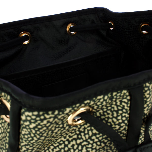 Borbonese - Zaino Medium Cottage OP Naturale Nero - 91010122AJ0 - OP/NATURALE/NERO