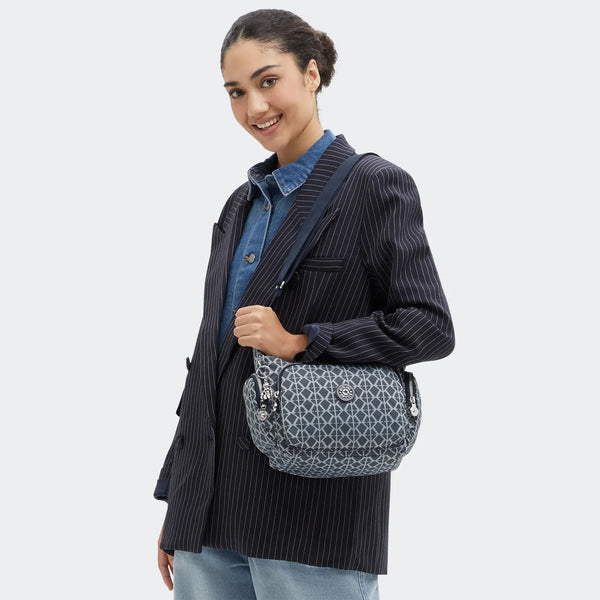Kipling - Borsa a tracolla Gabb S Navy Sign Jacquard - KPKI8039 - NAVY/SIGN/JQ
