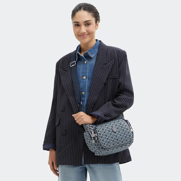 Kipling - Borsa a tracolla Gabb S Navy Sign Jacquard - KPKI8039 - NAVY/SIGN/JQ