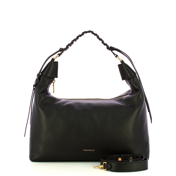 Coccinelle - Hobo bag Rhea Noir - EDF130180 - NOIR/NOIR
