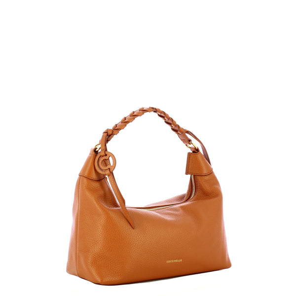 Coccinelle - Hobo bag piccola Rhea Cuir - EDF130280 - CUIR/CUIR