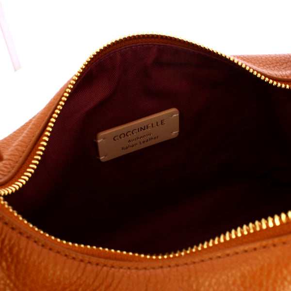 Coccinelle - Hobo bag piccola Rhea Cuir - EDF130280 - CUIR/CUIR