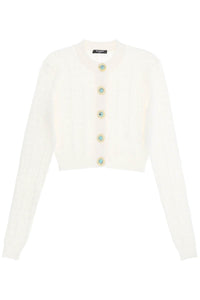 cropped cardigan with jewel buttons CF1KL047KF97 BLANC