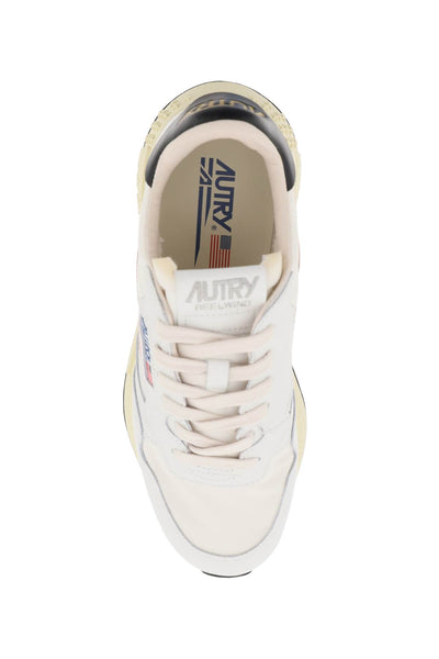 Autry low-cut nylon and leather reelwind sneakers EWWLWVN06 WHITE POW