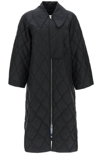 quilted oversized coat F7327 BLACK