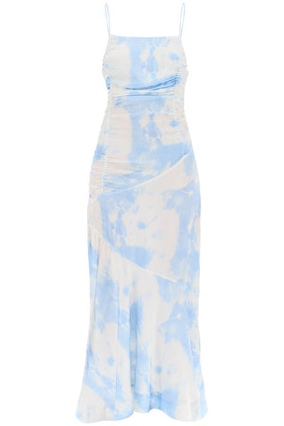 maxi printed tie-dye satin dress with r F9151 POWDER BLUE