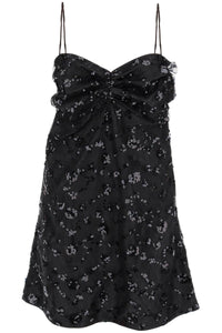mini dress with sequins F9174 BLACK