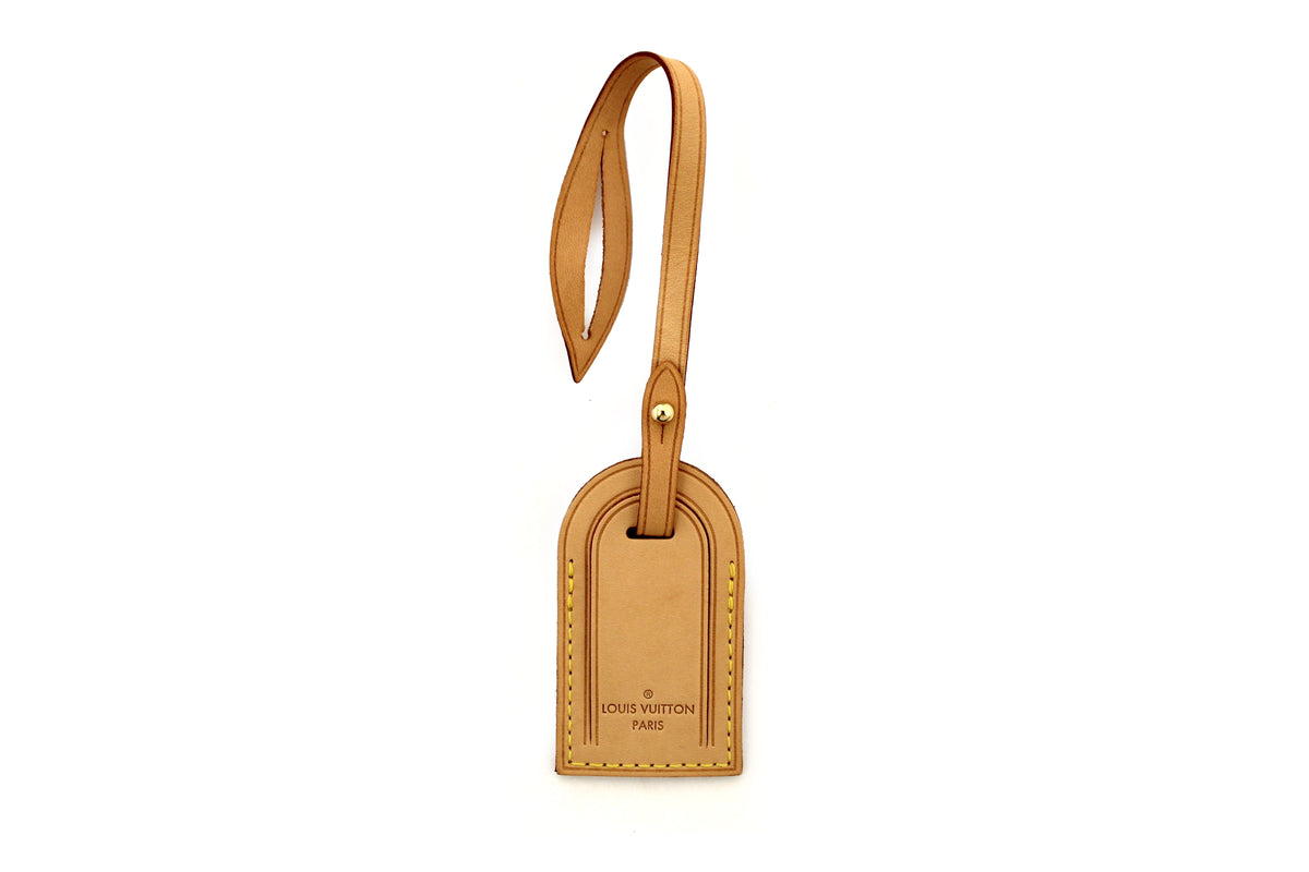 Louis vuitton leather luggage tag sale