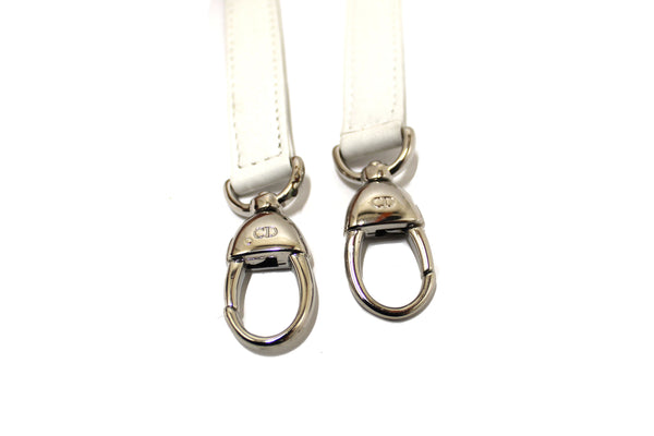 Christian Dior White Leather Bag Strap