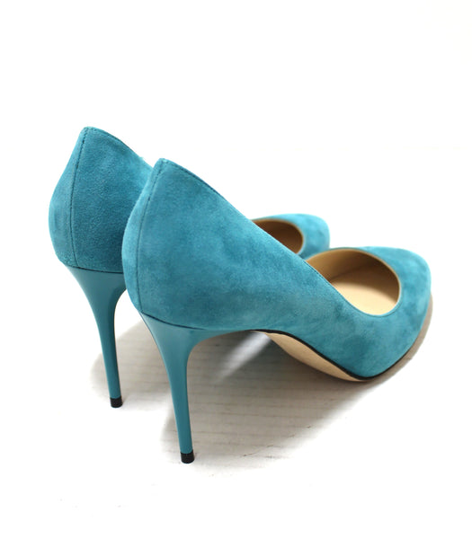 Jimmy Choo Malibu Suede Esme 38 Pumps Heel Size 39.5 | Italystation.com - Shop Now at italystation.com