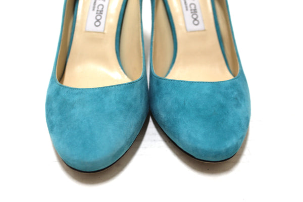 Jimmy Choo Malibu Suede Esme 38 Pumps Heel Size 39.5 | Italystation.com - Shop Now at italystation.com
