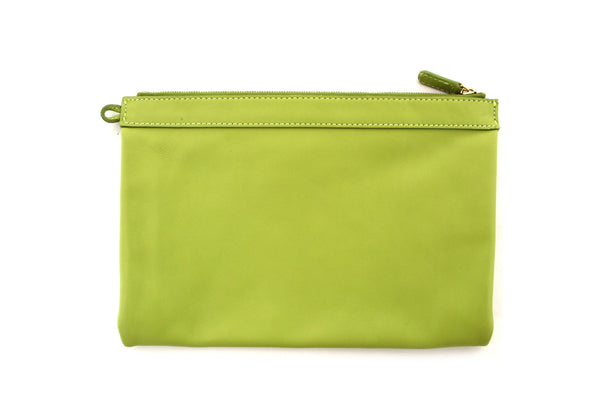 Louis Vuitton Jimmy Choo Lime Green Leather Zipper Pouch | Italystation.com - Shop Now at italystation.com