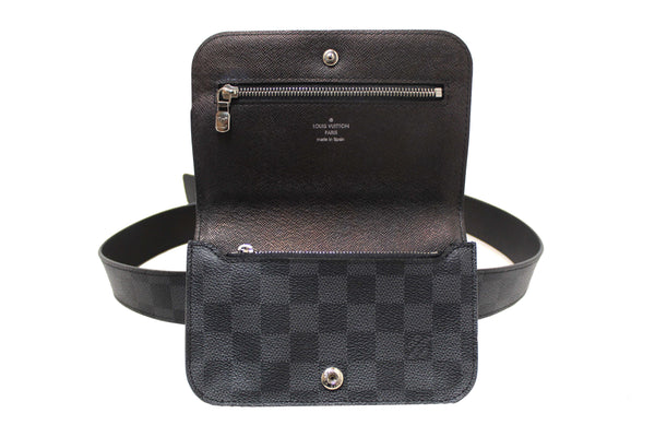 Louis Vuitton Damier Graphite Ceinture Pochette Homme Belt Bag Size 85/34