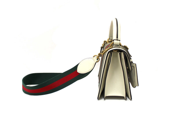 Gucci White GG Supreme Small Queen Margaret Top Handle Bag