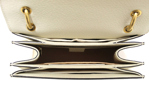 Gucci White GG Supreme Small Queen Margaret Top Handle Bag