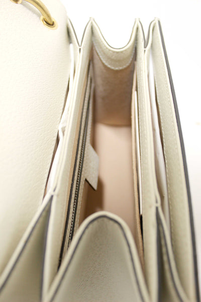 Gucci White GG Supreme Small Queen Margaret Top Handle Bag